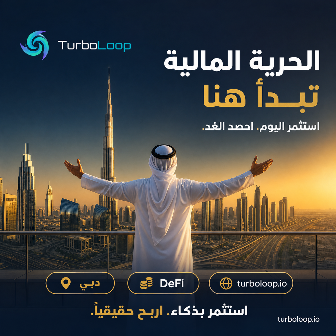 Hurriya Maliya — TurboLoop Arabic Banner