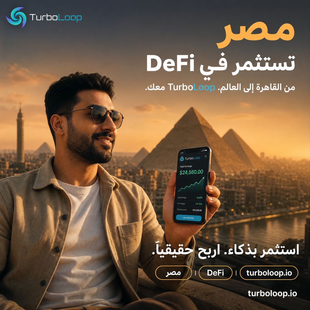 Misr DeFi — TurboLoop Arabic Banner