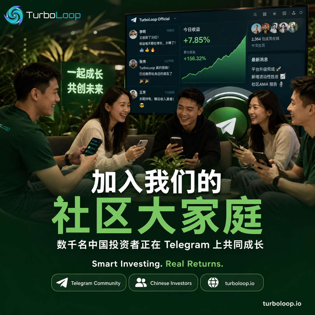 Telegram Shequ — TurboLoop Chinese Banner