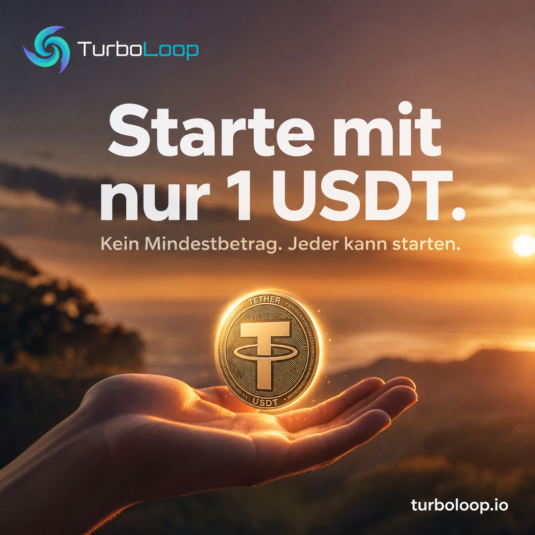 Min 1 USDT — TurboLoop German Banner