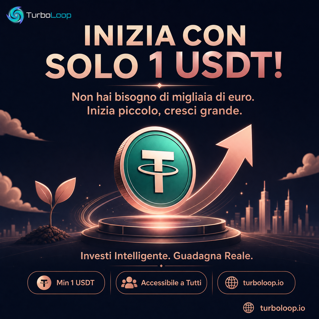 Min 1 USDT — TurboLoop Italian Banner