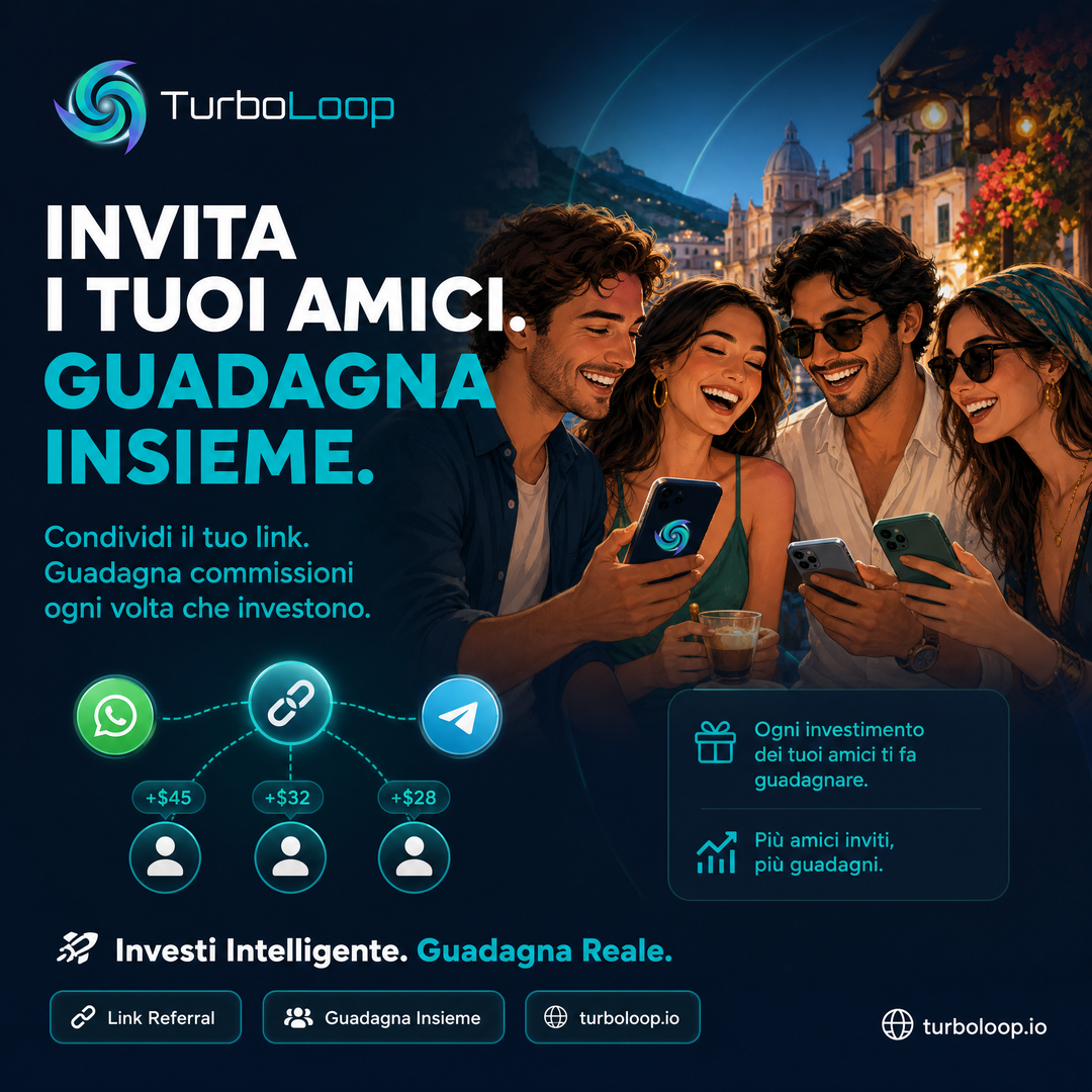 Invita Amici — TurboLoop Italian Banner
