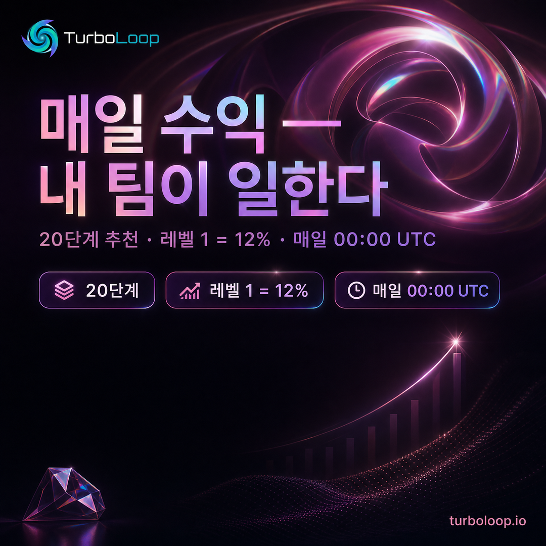 TurboLoop Korean market banner — 20-Level Referral — Earn from 20 levels of your network
