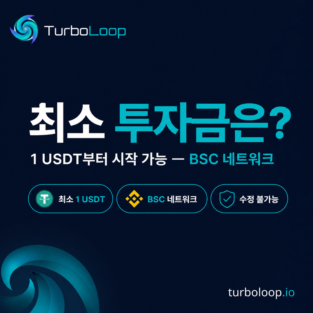 TurboLoop Korean market banner — How It Works — 3-step guide, smart contract