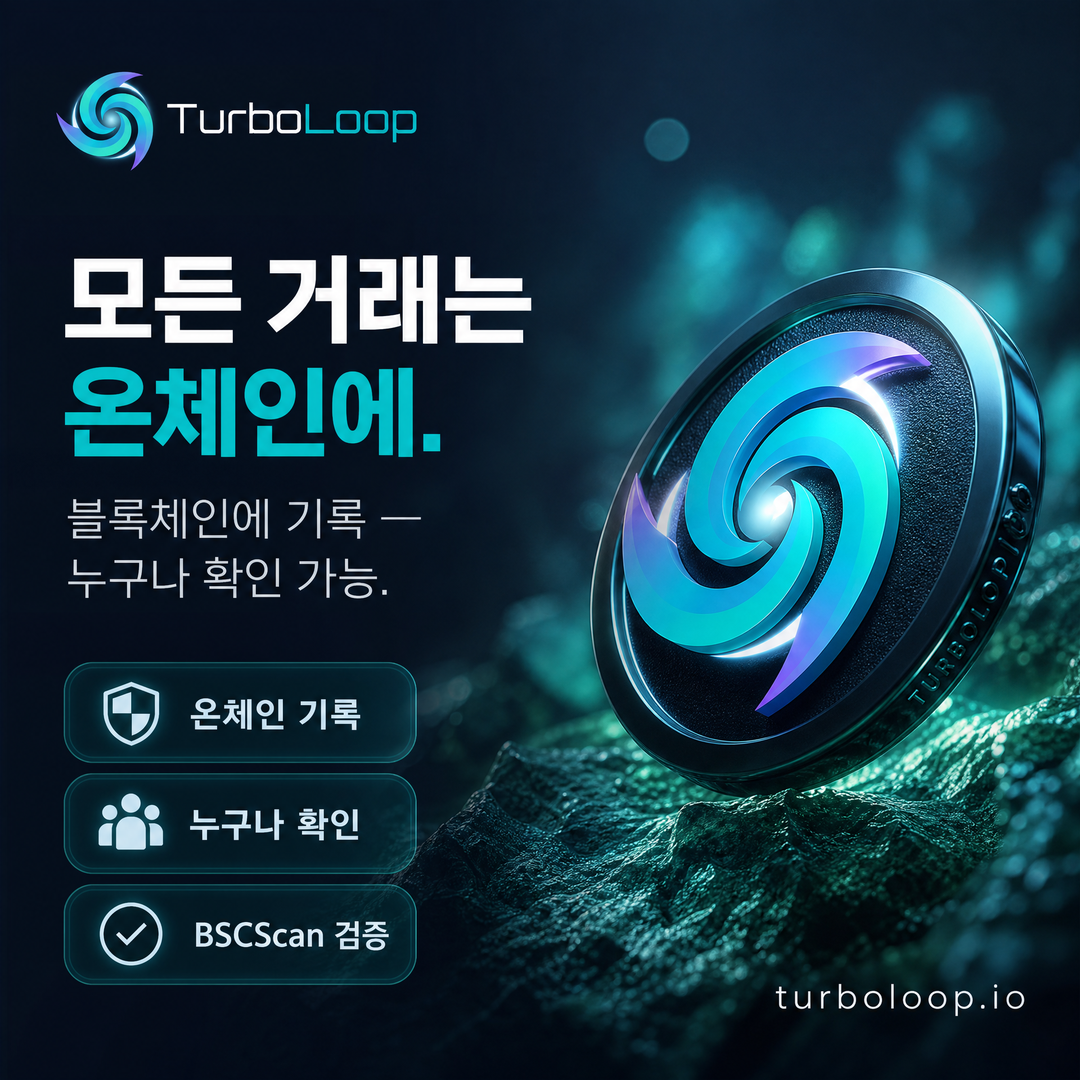 TurboLoop Korean market banner — Trust & Security — Non-custodial, BSCScan verified, immutable