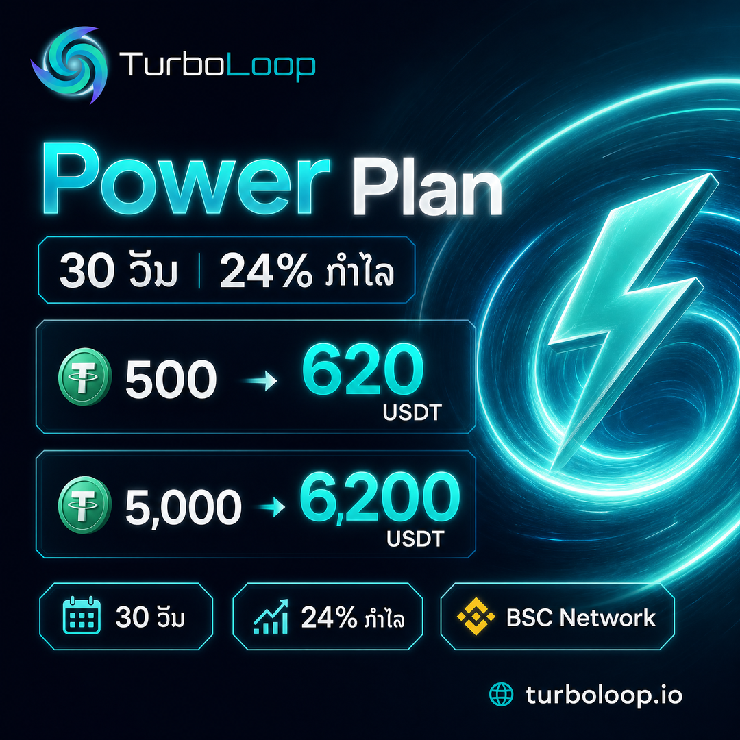 TurboLoop Lao market banner — Power Plan — 30 days, 24% yield at end of term