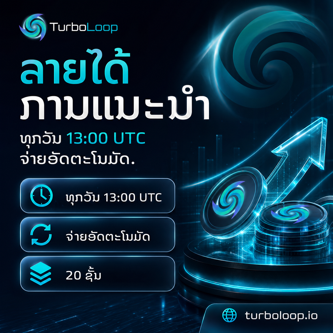 TurboLoop Lao market banner — 20-Level Referral — Earn from 20 levels of your network