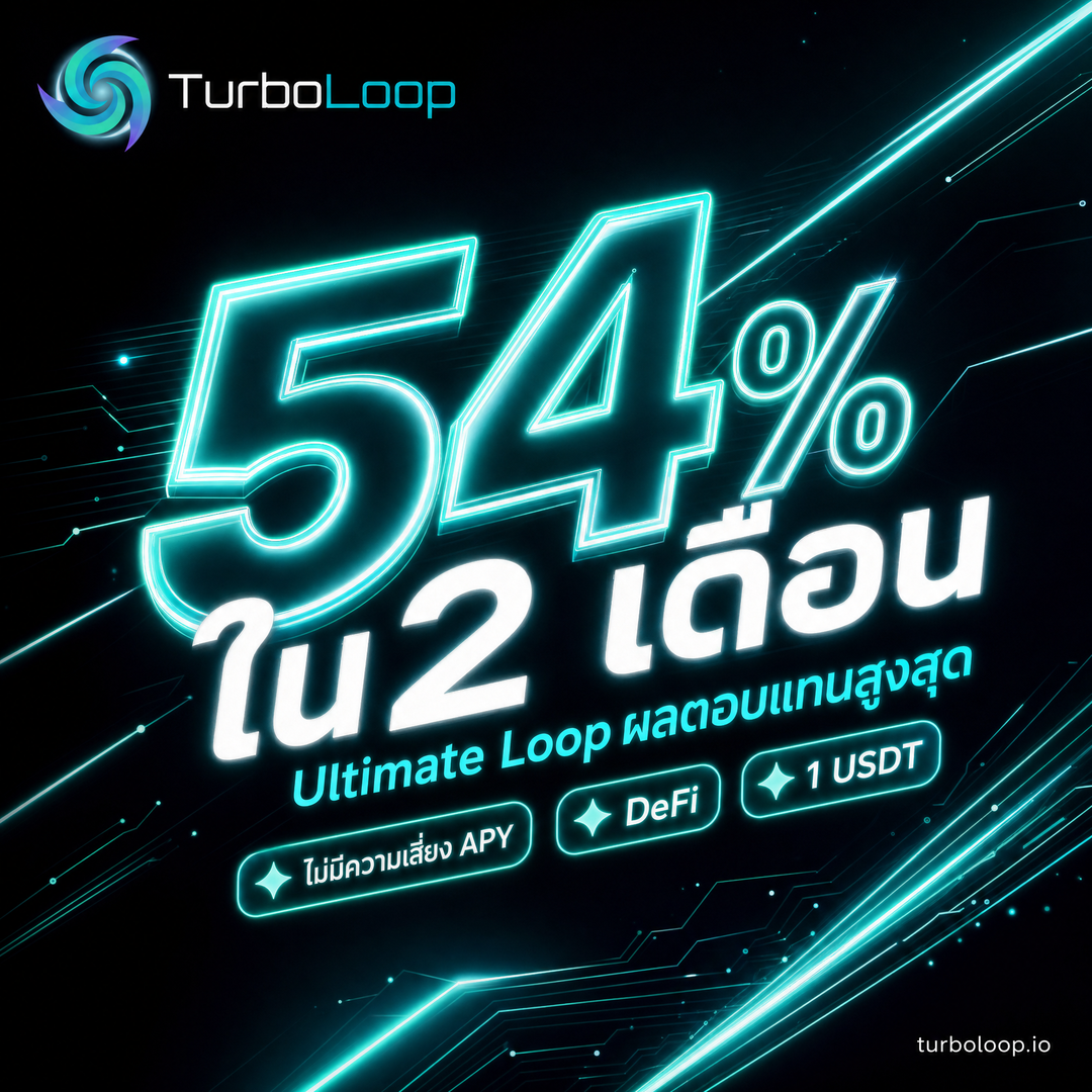 TurboLoop Thai market banner — Ultimate NeonGlow TealWhite Diagonal — 60 days, 54% yield at end of term