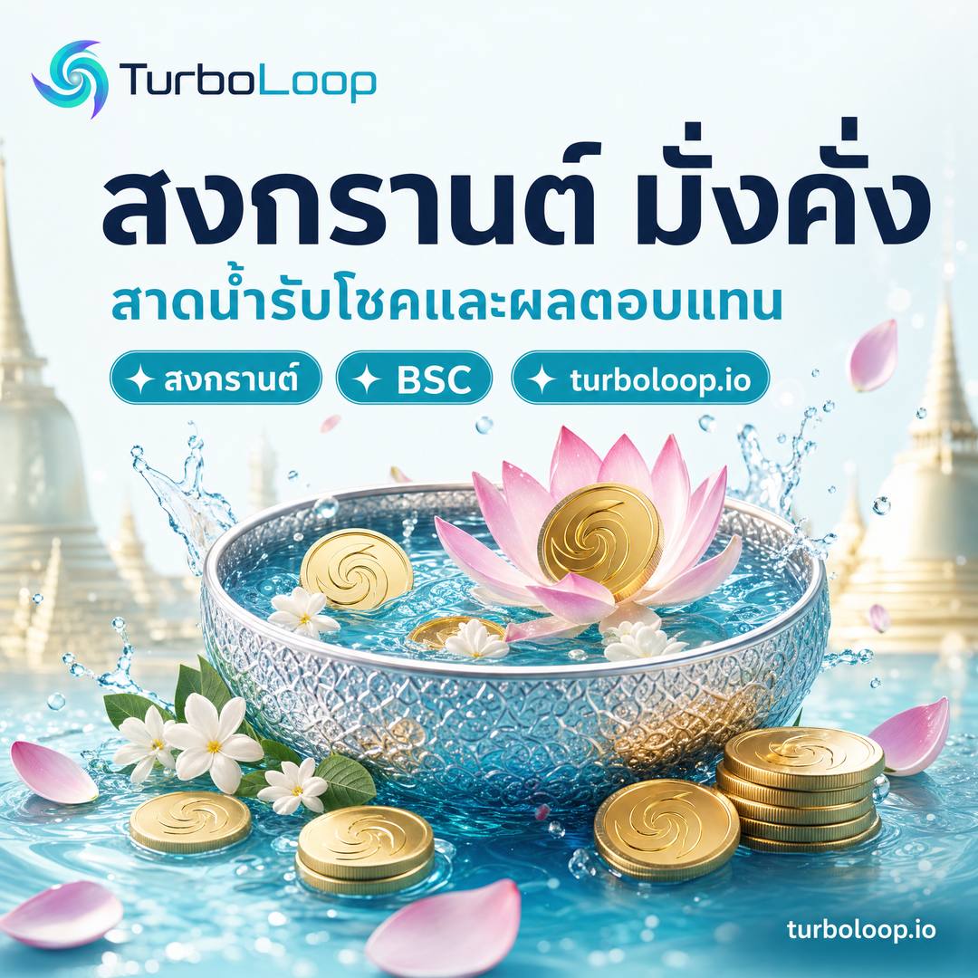 TurboLoop Thai market banner — Fest Songkran 3DRender TealWhite HeroCenter — Seasonal and festive — Thai cultural celebrations