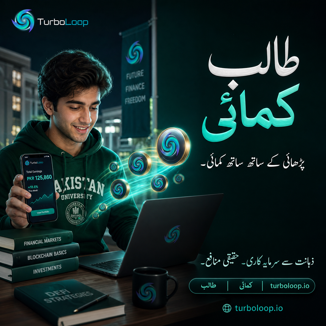 Talaba Kamai — TurboLoop Urdu Banner